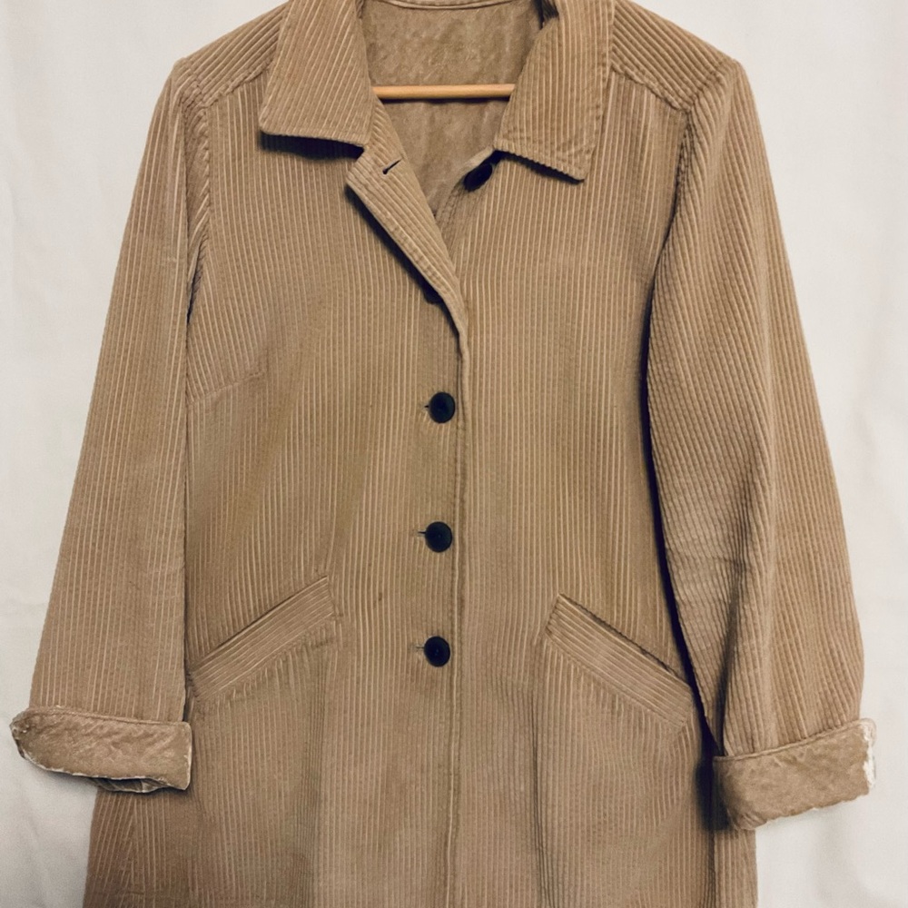 JJill  Tan Corduroy /Velvet Jacket Medium